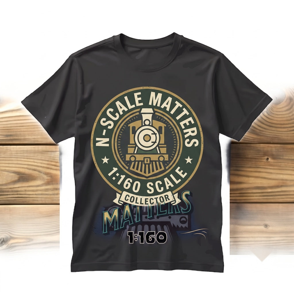 N Scale Matters Model Railroad Hobbyist Apparel Miniature Train Enthusiast Graphic Top Unisex TShirt