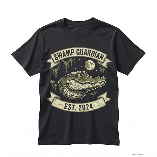 Vintage 90s Alligator Full Moon Graphic Reptile Swamp Nature Galaxy Night Forest Art Aesthetic Gator Lover Gift Unisex TShirt