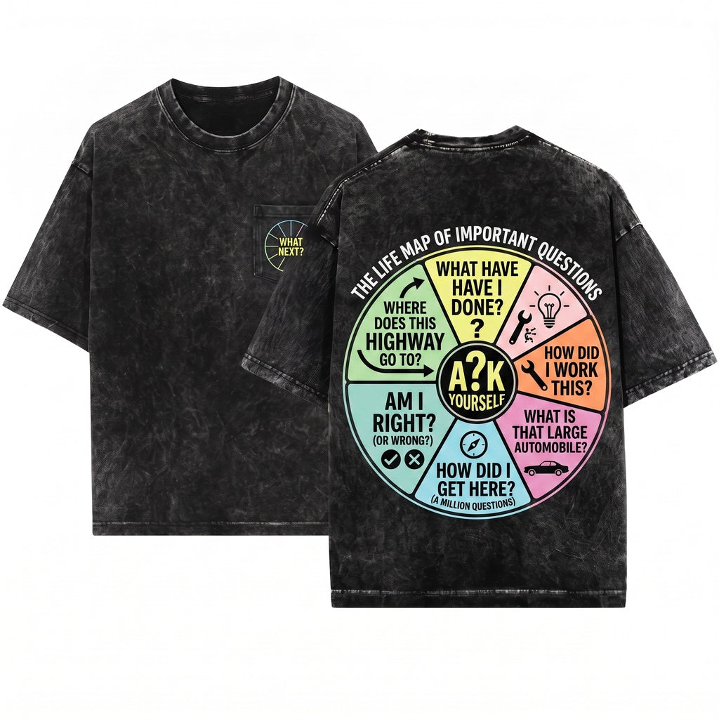 80s Retro Music Lyrics You May Ask Yourself Pie Chart Graphic New Wave Vintage Gift Fans Unisex Wash T-Shirt