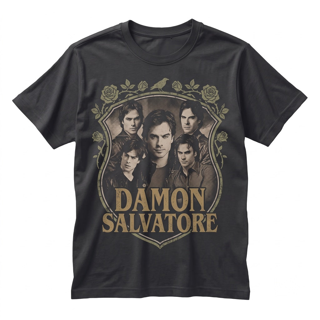 Damon Salvatore Vintage Graphic Unisex TShirt Vampire Gift Apparel