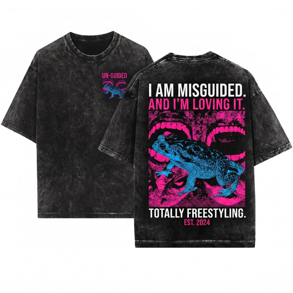 I Am Not Misguided Vintage Japanese Frog Unisex Wash T-Shirt