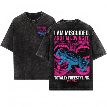 I Am Not Misguided Vintage Japanese Frog Unisex Wash T-Shirt