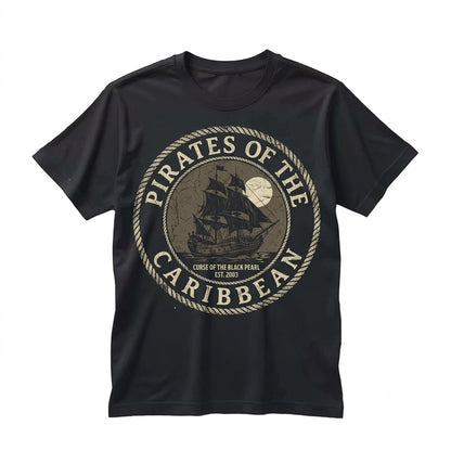 Vintage Pirates Curse Black Pearl Tee Jack Sparrow Yo Ho Life For Me Unisex TShirt