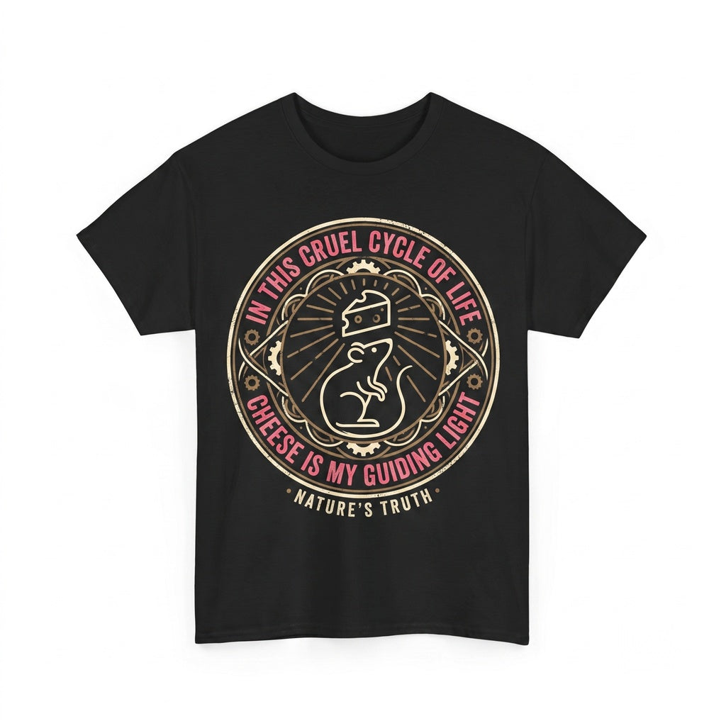 Cheese Is My Guiding Light Funny Rat Lover Graphic Cotton Apparel Unisex TShirt