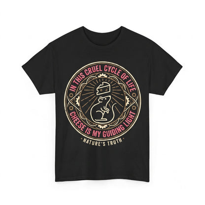 Cheese Is My Guiding Light Funny Rat Lover Graphic Cotton Apparel Unisex TShirt