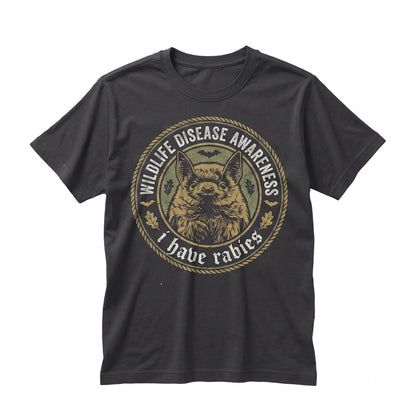 I Have Rabies Bat Graphic Top, Grunge Y2K Unhinged Meme Weird Dark Humor Vintage Animal Apparel, Unisex TShirt
