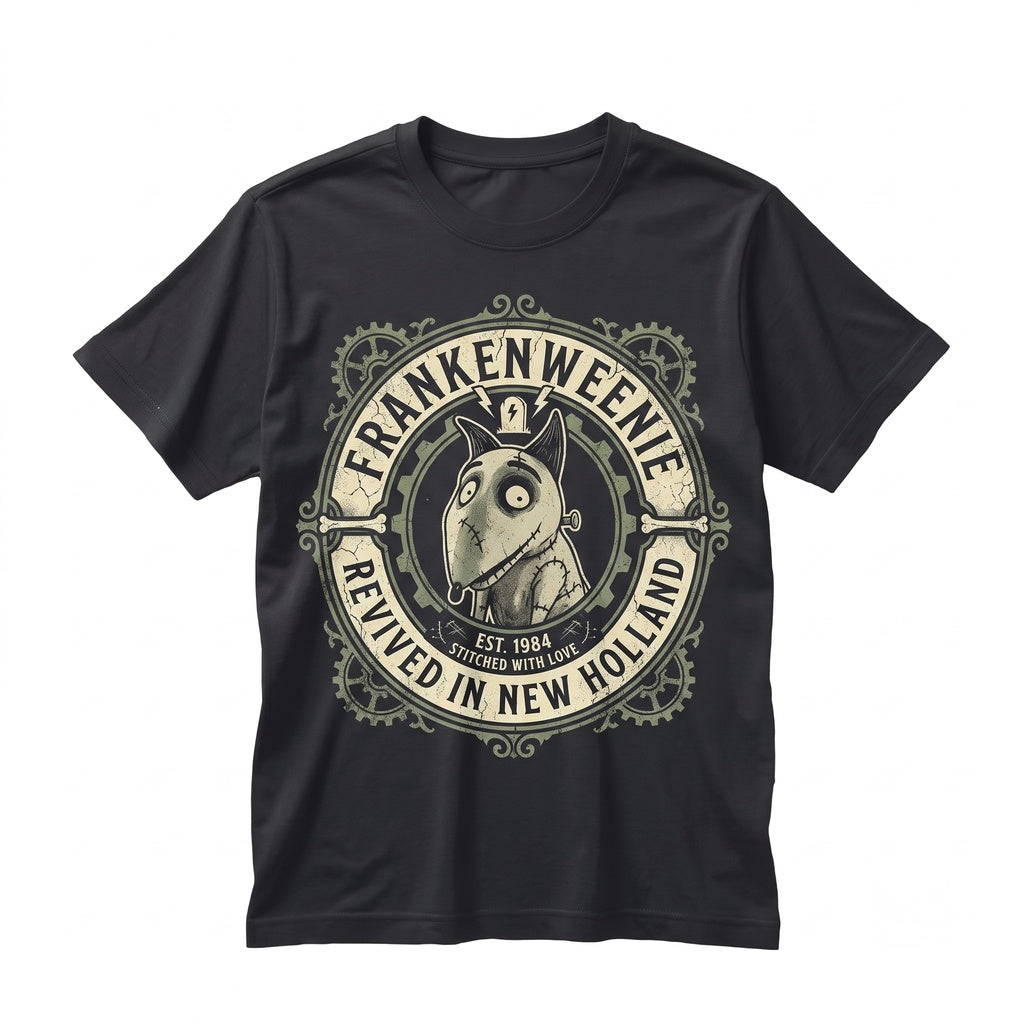 Oversized Frankenweenie Sparky Dog Spooky Theme Park Party Graphic Unisex TShirt