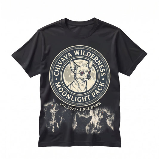 Vintage Gothic Chihuahua Dark Dog Mom Gift Spooky Halloween Full Moon Animal Graphic Unisex TShirt