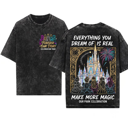 Princess Castle Best Friends WDW Vacation World Gift Girls Unisex Wash T-Shirt