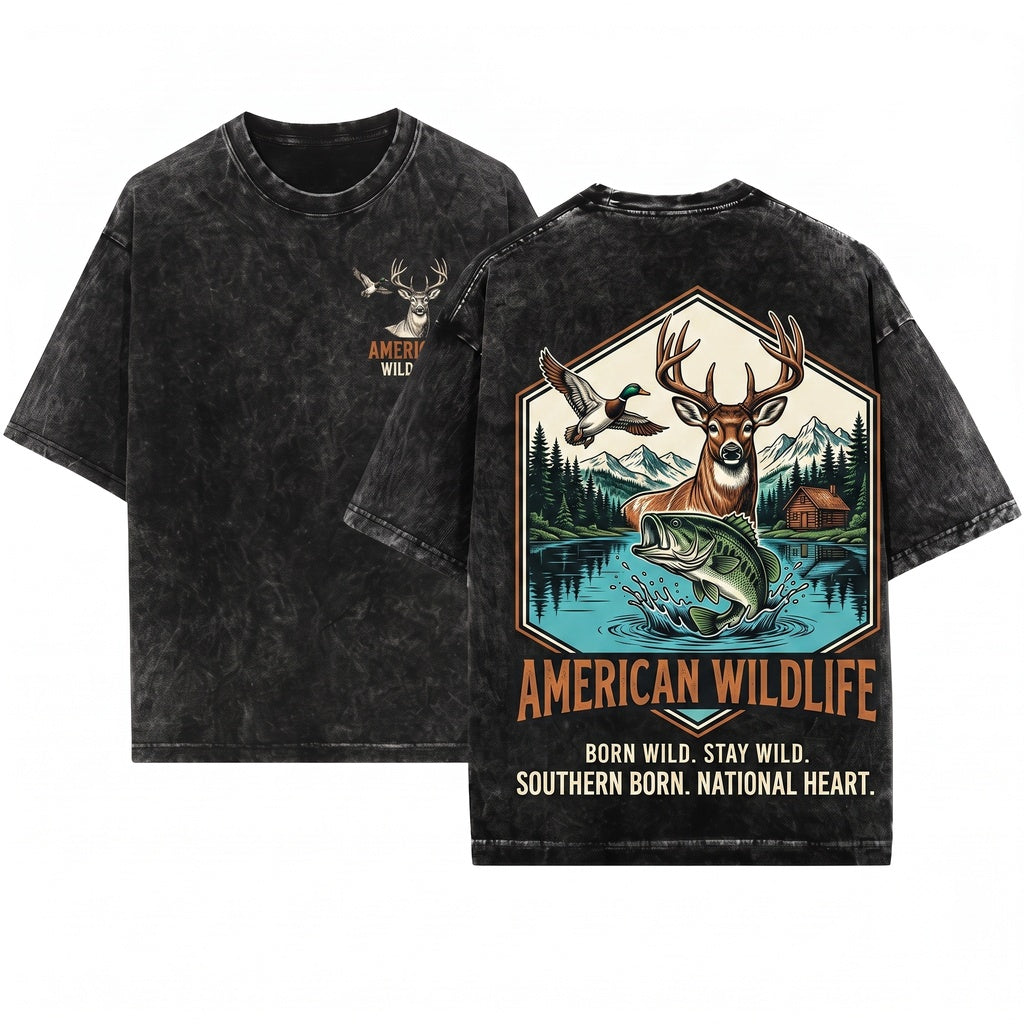 Local Deer Duck Camo Fishing Hunting Outdoors Unisex Wash T-Shirt