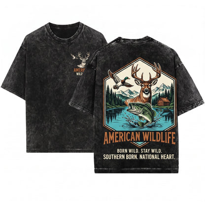 Local Deer Duck Camo Fishing Hunting Outdoors Unisex Wash T-Shirt