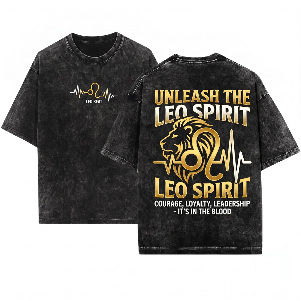 Leo Pulse Horoscope Zodiac Astrological Sign Born On July 23 August 22 Birthday Cool Christmas Present Unisex Wash T-Shirt