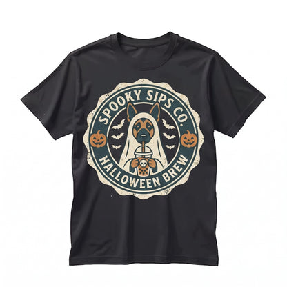 Personalized Dog Breeds Halloween Pumpkin Coffee Trick or Treat Cute Pet Costume Apparel, Unisex TShirt