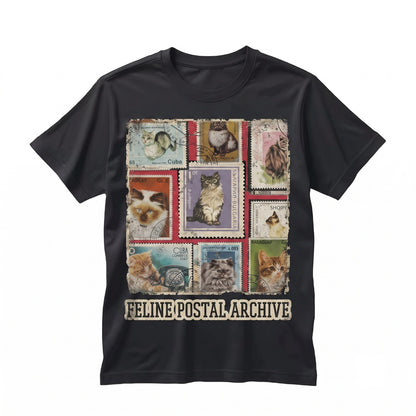 Vintage Cat Postage Stamp Graphic Red Protective Smartphone Cover Unisex TShirt