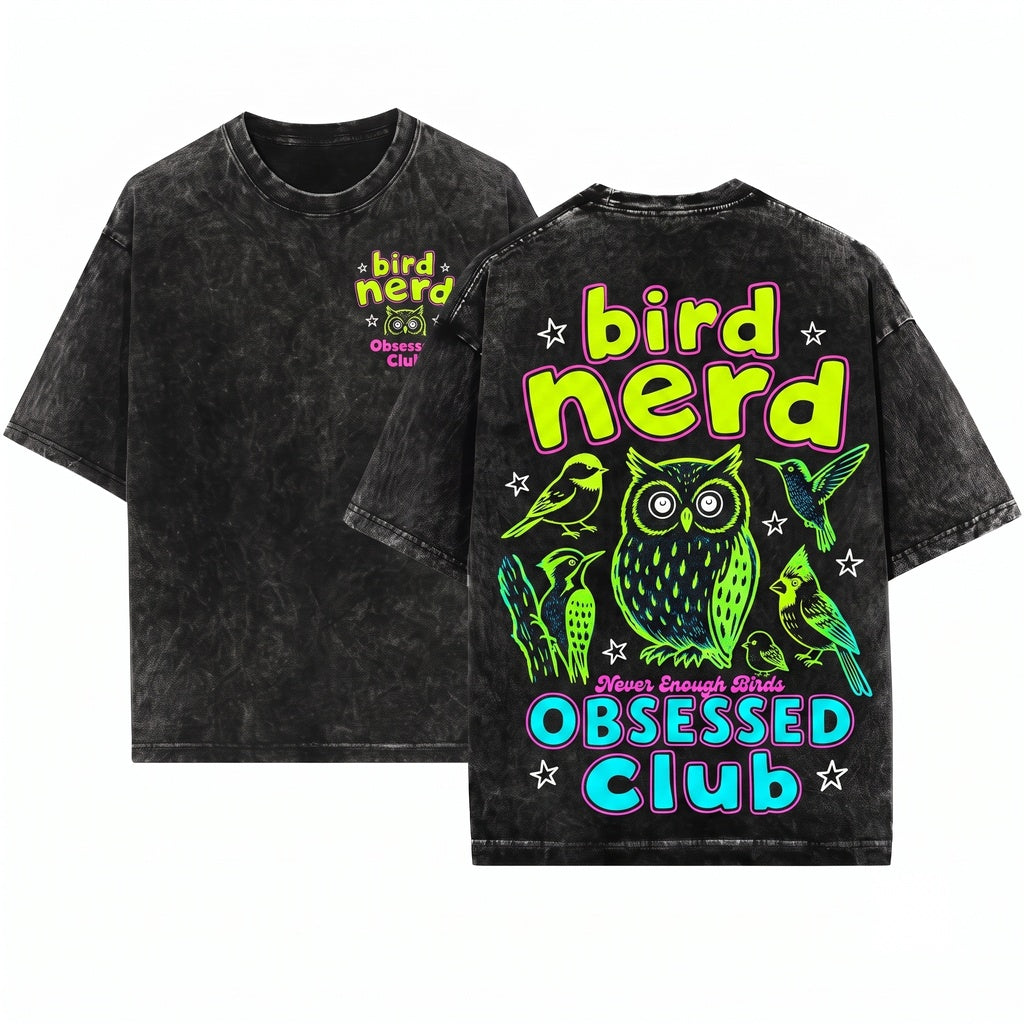 Bird Watching Lover Graphic Nerd Unisex Wash T-Shirt