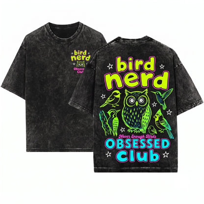 Bird Watching Lover Graphic Nerd Unisex Wash T-Shirt