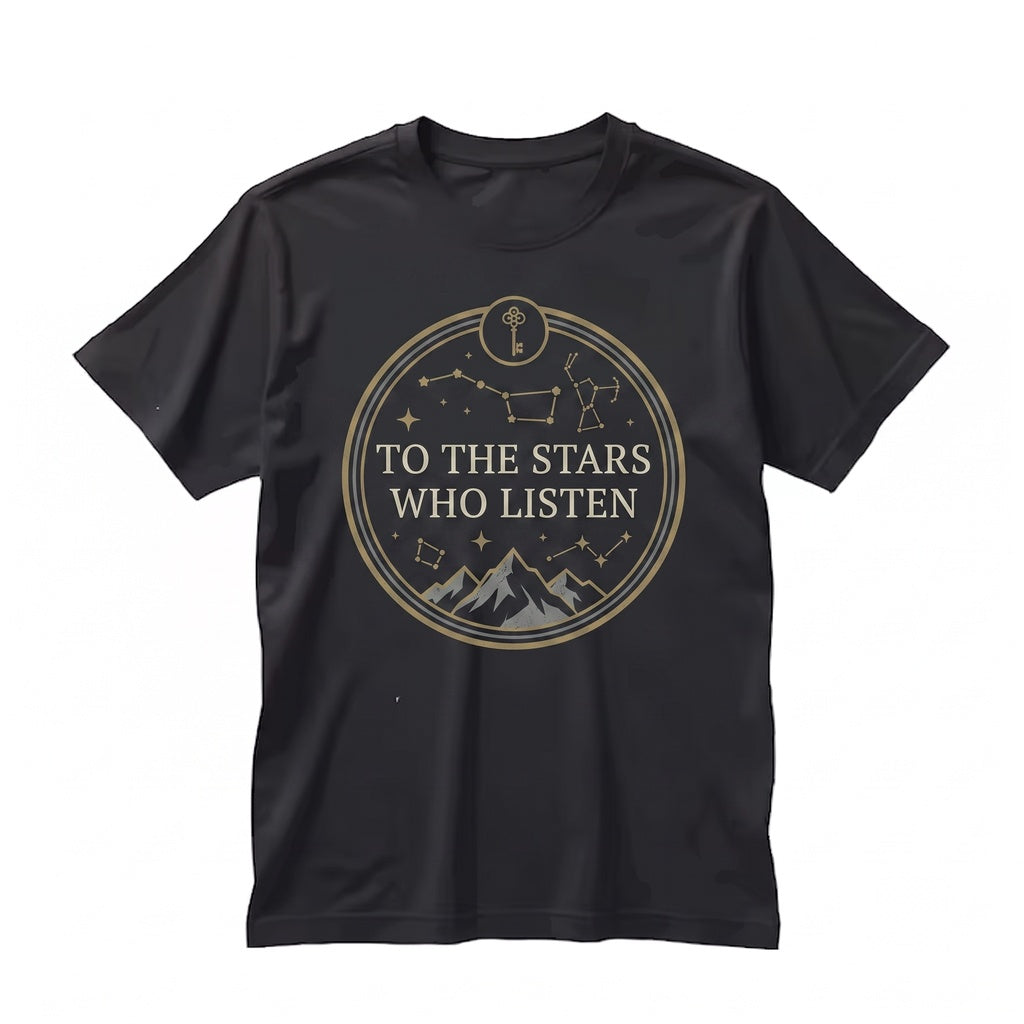 To the Stars Embroidered Bookish Gift for Readers Cozy Celestial Book Lover Cotton Unisex TShirt