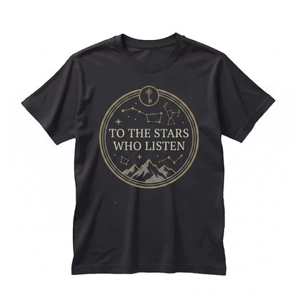 To the Stars Embroidered Bookish Gift for Readers Cozy Celestial Book Lover Cotton Unisex TShirt