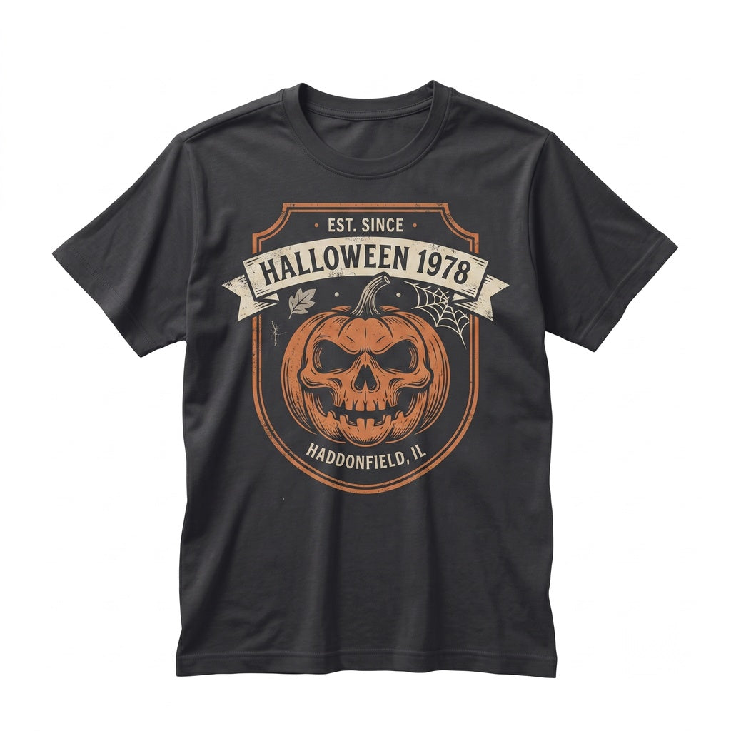 Vintage 1978 Haddonfield Halloween Horror Movie Pumpkin Retro Spooky Graphic Unisex TShirt