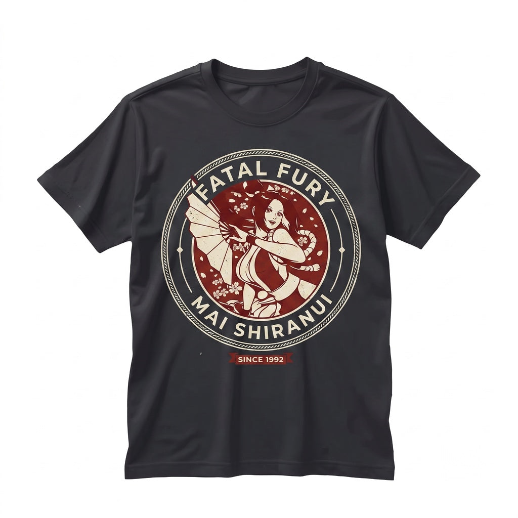 Retro Mai Ninja Flame Fighting Game Anime Waifu Graphic Cotton Unisex TShirt