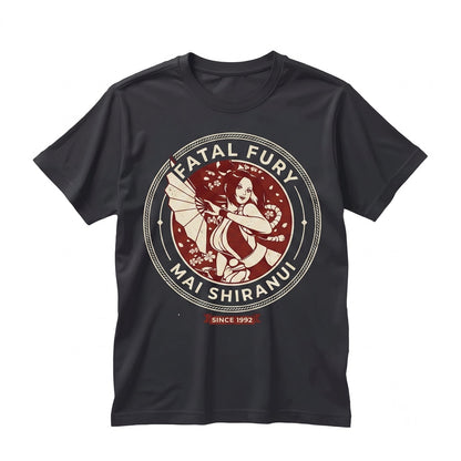 Retro Mai Ninja Flame Fighting Game Anime Waifu Graphic Cotton Unisex TShirt