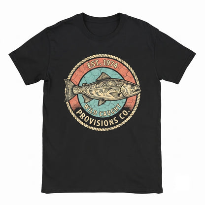 Fish Graphic Tee, Retro Ocean Life Summer Vacation Beach Apparel Unisex TShirt