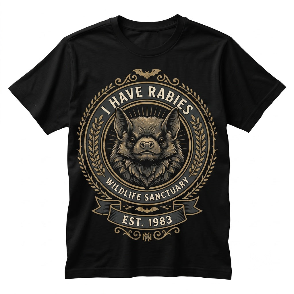 I Have Rabies Bat Graphic Top, Grunge Y2K Unhinged Meme Weird Dark Humor Vintage Animal Apparel, Unisex TShirt