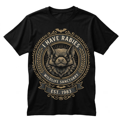 I Have Rabies Bat Graphic Top, Grunge Y2K Unhinged Meme Weird Dark Humor Vintage Animal Apparel, Unisex TShirt