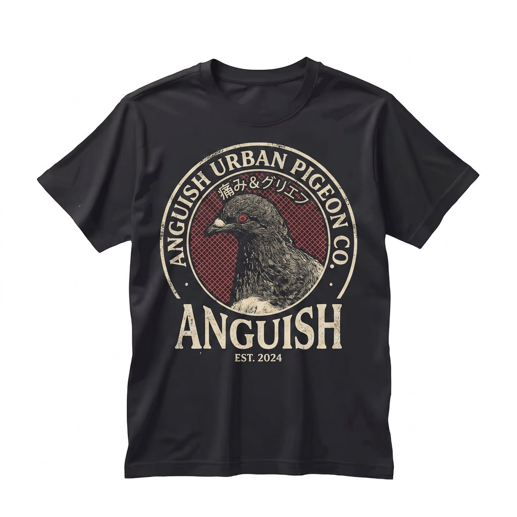 Vintage Japanese Anguish Pigeon Graphic Retro Bird Unisex TShirt