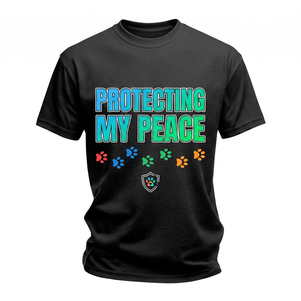 Protecting My Peace Dog Mom Minimalist Self Care Paw Print Unisex TShirt