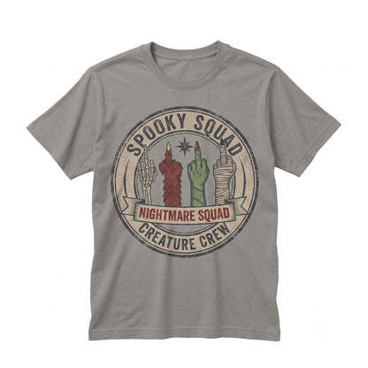 Funny Sassy Halloween Monster Middle Finger Graphic Black Cotton Unisex TShirt