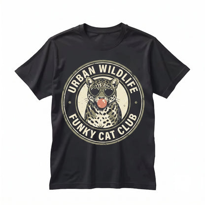Cute Leopard Sunglasses Bubblegum Graphic Animal Print Trendy Wild Cat Aesthetic Unisex TShirt