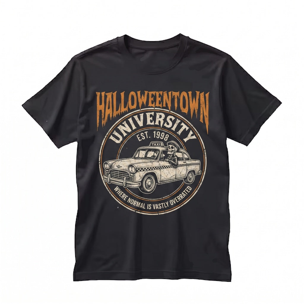 Vintage Halloween University Spooky Pumpkin Crewneck Fall Graphic Apparel Unisex TShirt