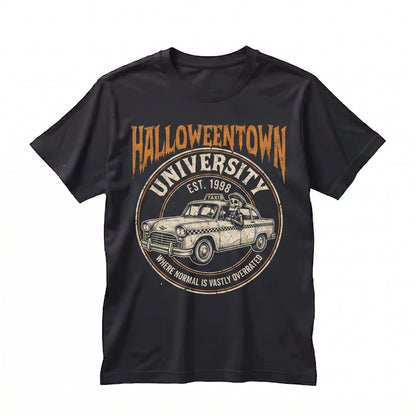 Vintage Halloween University Spooky Pumpkin Crewneck Fall Graphic Apparel Unisex TShirt