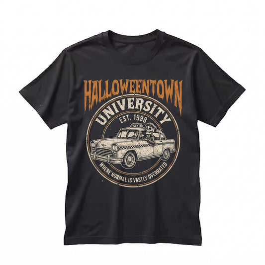 Vintage Halloween University Spooky Pumpkin Crewneck Fall Graphic Apparel Unisex TShirt