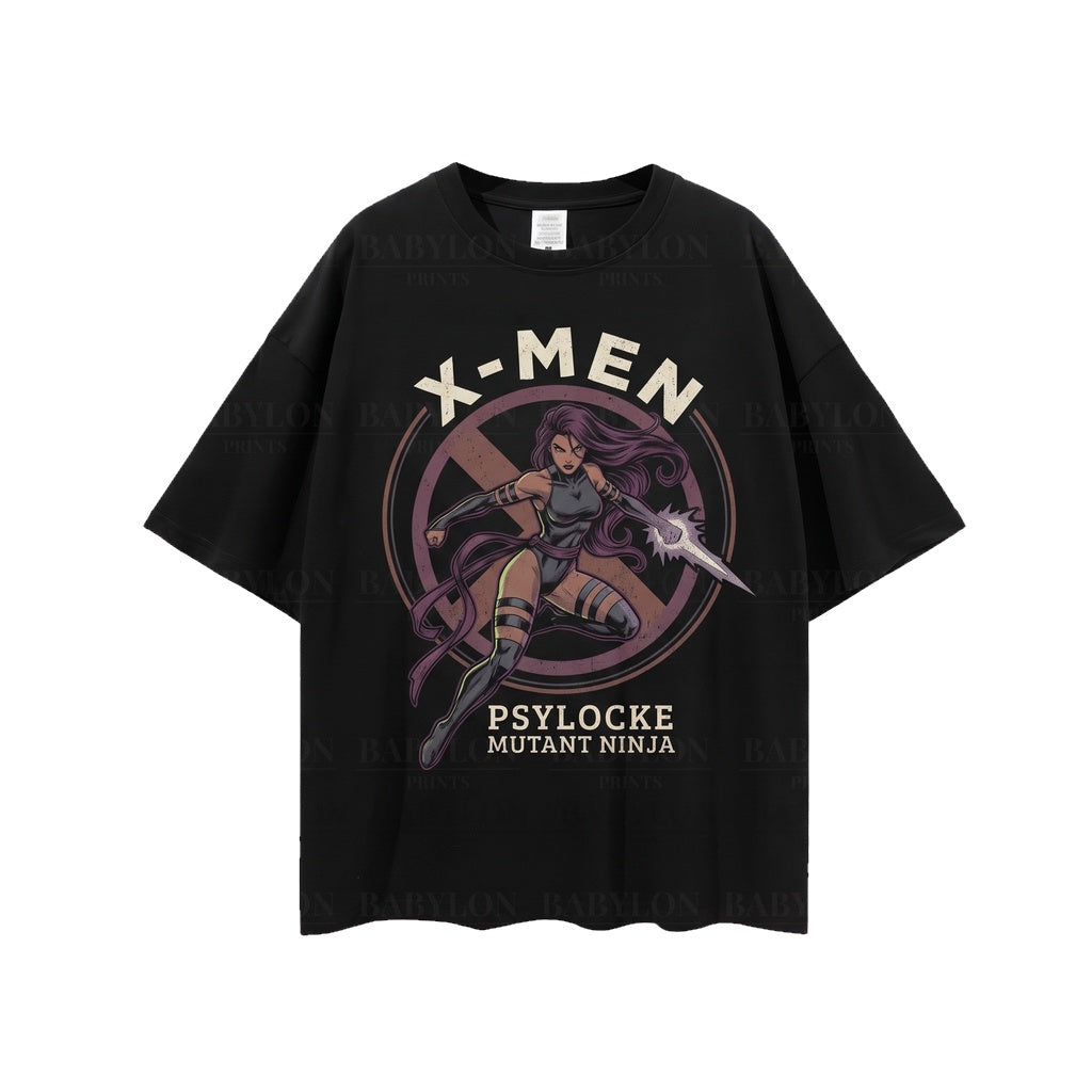 Oversized Psylocke Mutant Comic Book Graphic Retro 90s Vintage Apparel Unisex TShirt