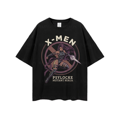 Oversized Psylocke Mutant Comic Book Graphic Retro 90s Vintage Apparel Unisex TShirt