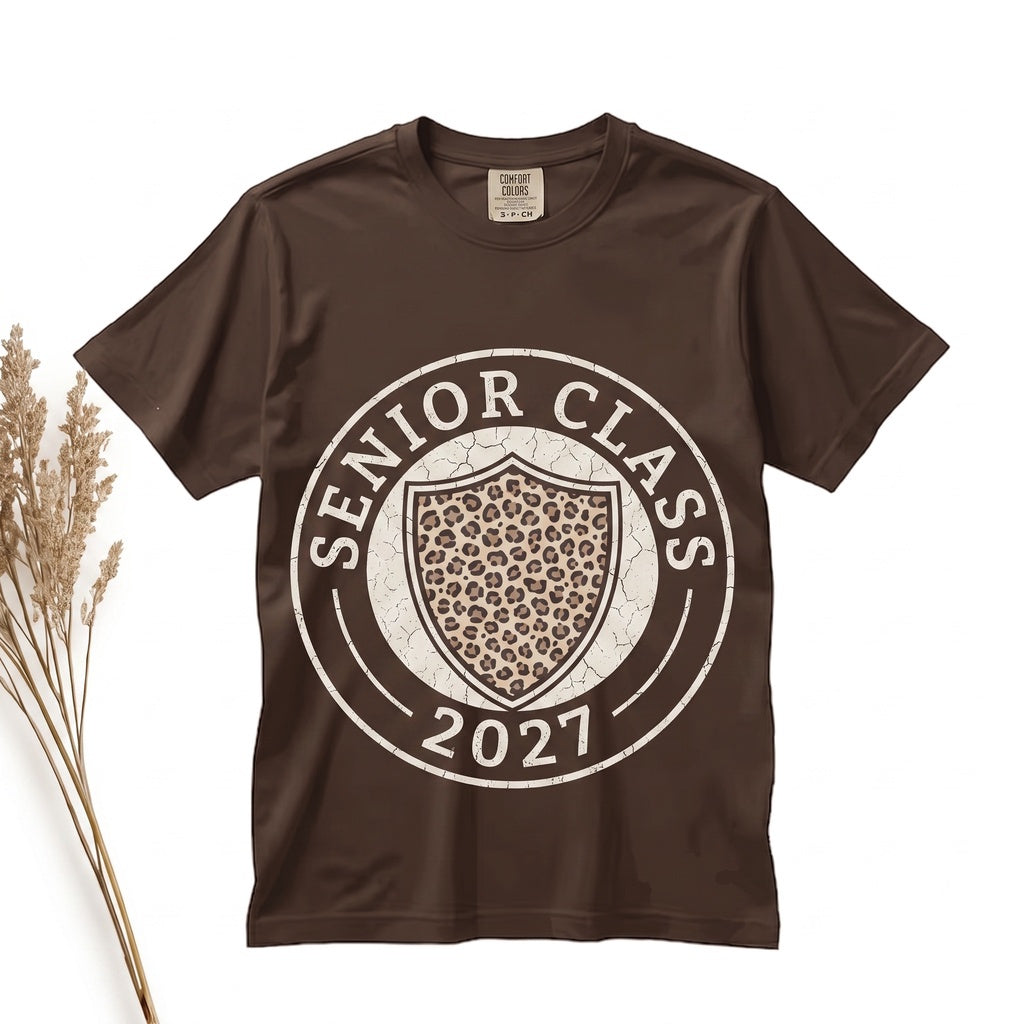 Senior 2027 Leopard Graduation Class of End School Year Graduate Gift Unisex TShirt