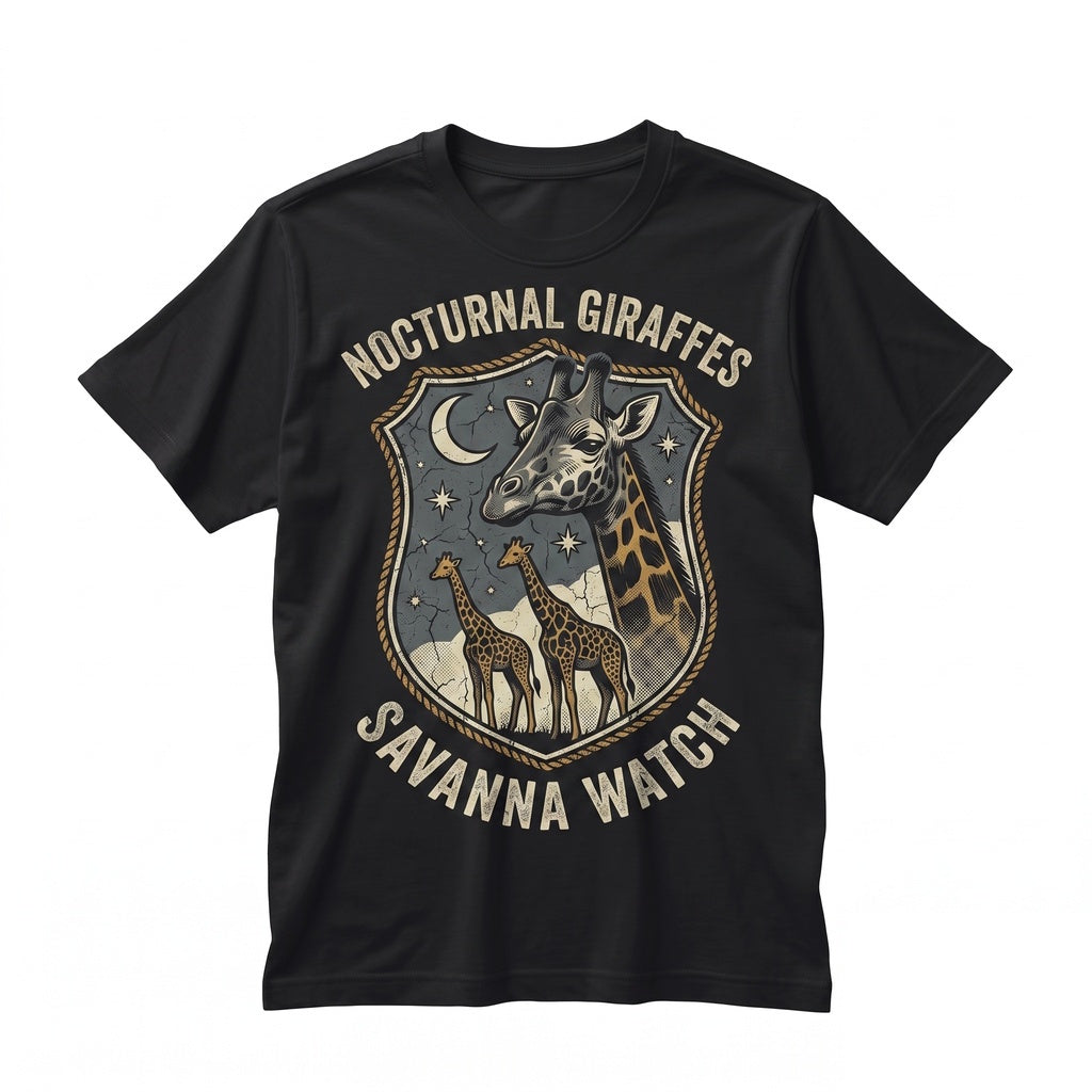 Vintage Giraffe Graphic African Safari Animal Celestial Wildlife Adventure Gift Unisex TShirt
