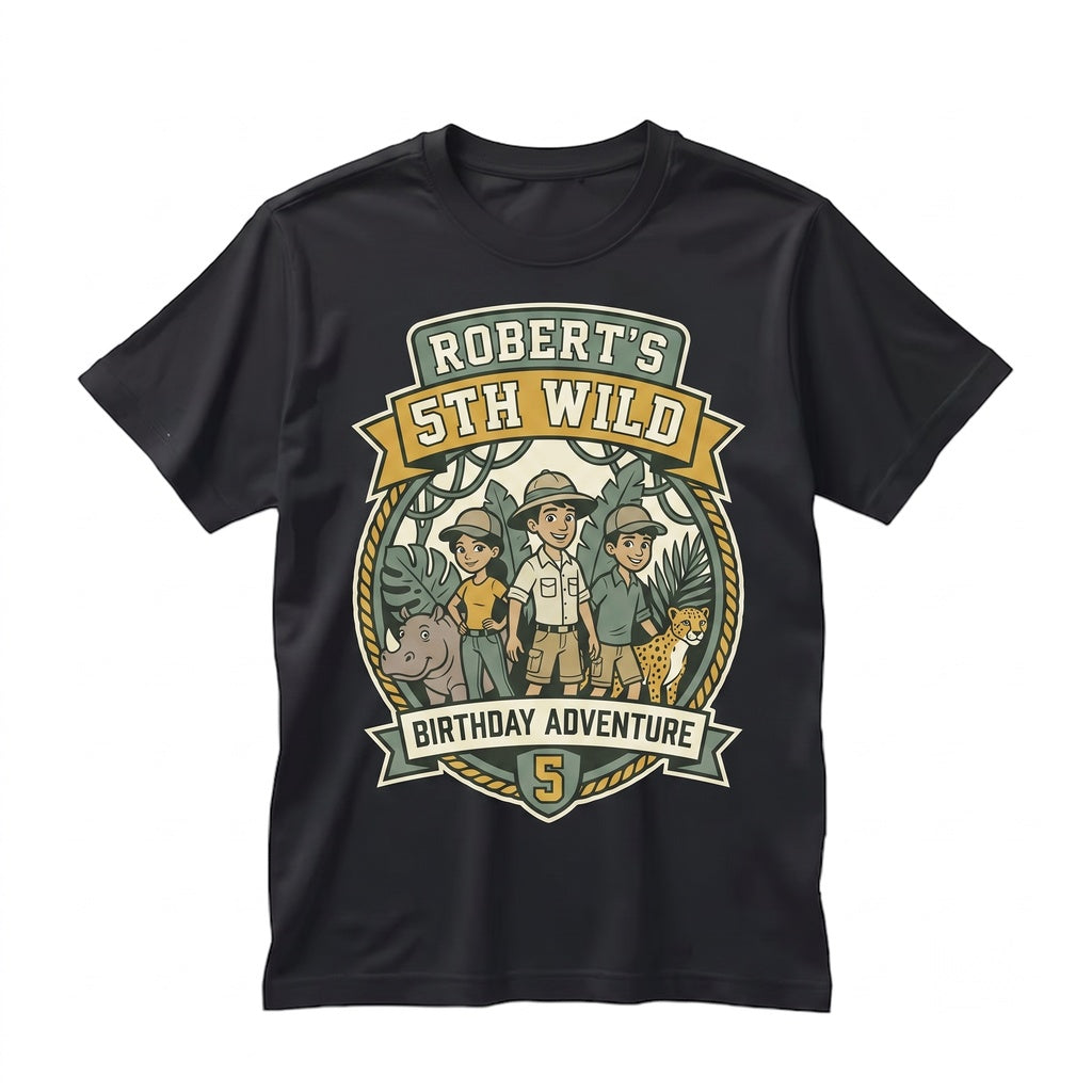 Personalized Creature Adventure Birthday Present, Custom Wildlife Theme Family Vacation Top, Unisex TShirt