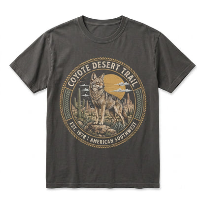 Retro Southwest Desert Coyote Graphic Vintage Wildlife Western Adventure Apparel Unisex TShirt