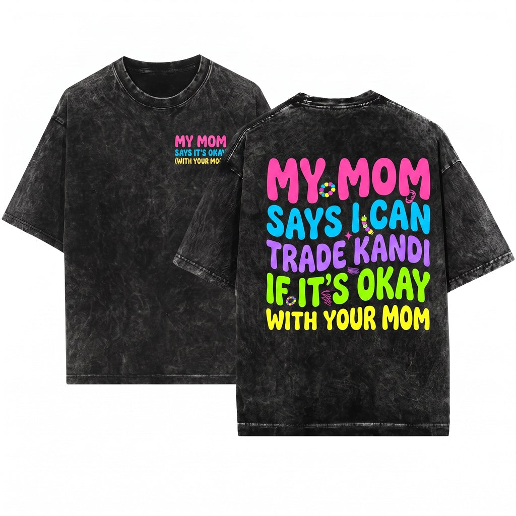 Groovy Funny Kandi Trade Festival Rave Party Graphic Apparel Unisex Wash T-Shirt