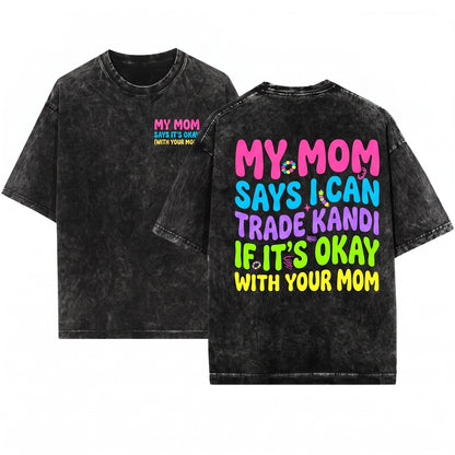 Groovy Funny Kandi Trade Festival Rave Party Graphic Apparel Unisex Wash T-Shirt