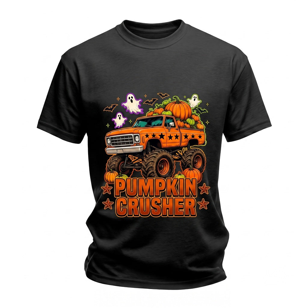 Spooky Pumpkin Crusher Monster Truck Toddler Halloween Cute Boys Unisex TShirt