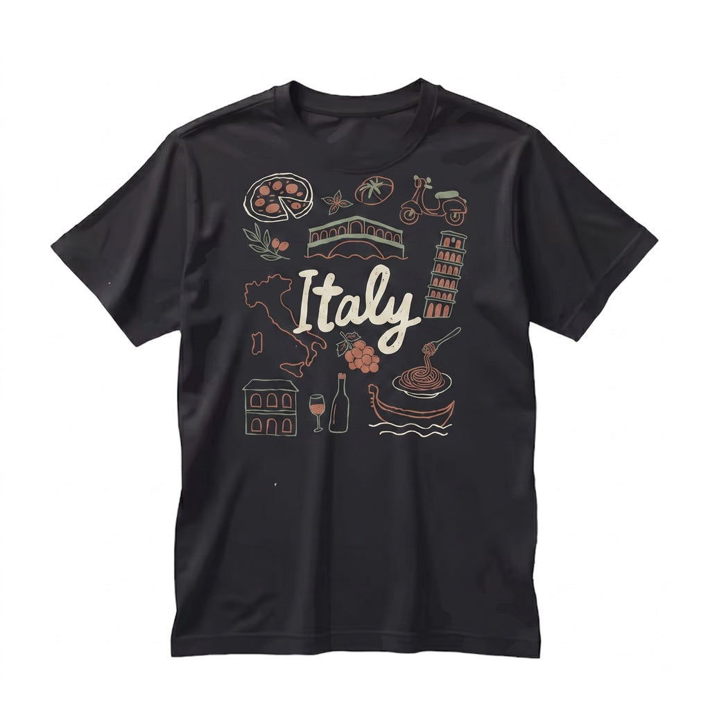 Whimsical Italian Summer Travel Vacation Graphic Unisex TShirt