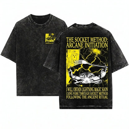I Will Obtain Lightning Magic Soon Funny Vintage Japanese Crab Apparel Graphic Unisex Wash T-Shirt