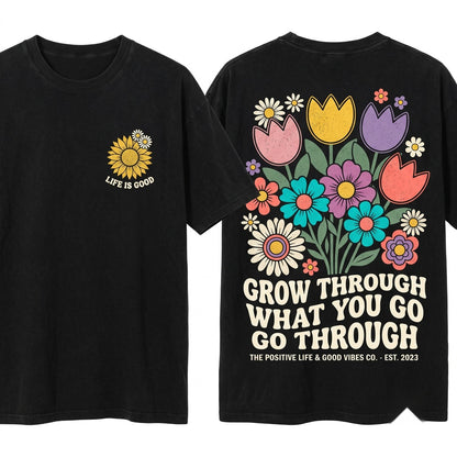 Inspirational Teacher Tulip Graphic Floral Garden Spring Blossom Educator Gift Top Unisex Wash T-Shirt