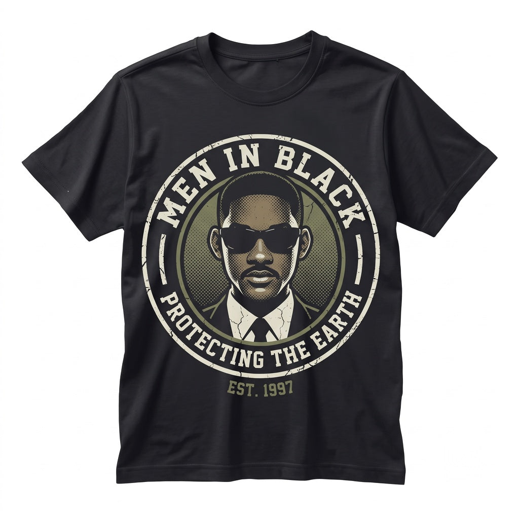 Vintage Alien Hunter Agent Secret Organization 90s Film Graphic Print Apparel Unisex TShirt