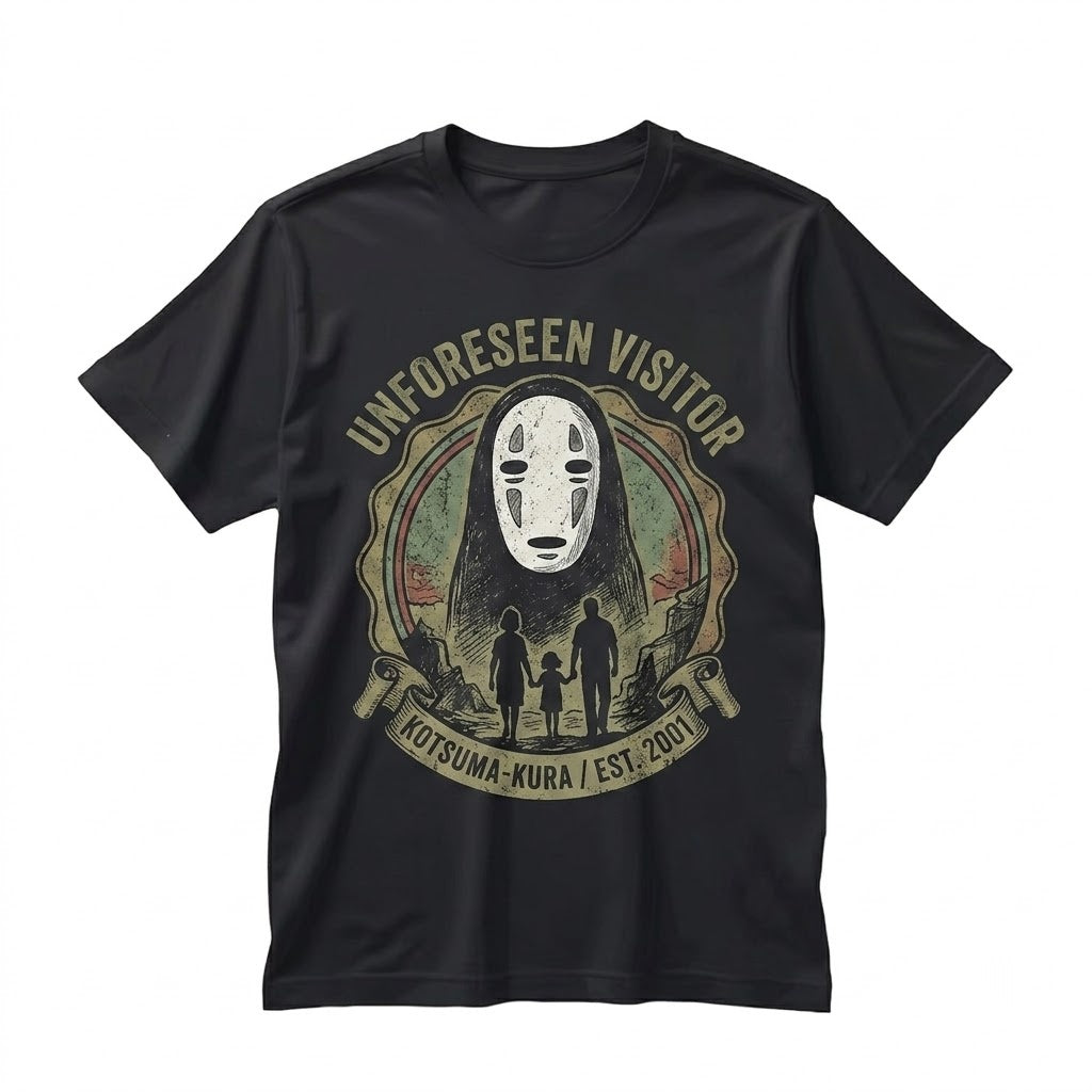 No Face Japanese Anime Minimalist Haku Dragon Spirit Graphic Art Unisex TShirt