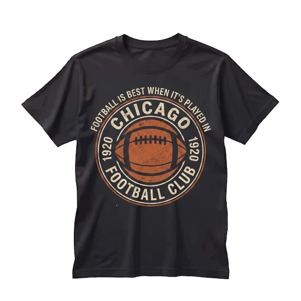 Vintage Chicago Football Retro Gameday Tailgate Fan Graphic Unisex TShirt